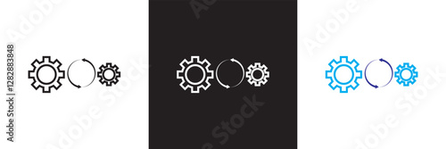 Update, upgrade, progress bar and install concept  icon.  isolated on white and black background.  Vector illustration. EPS 10