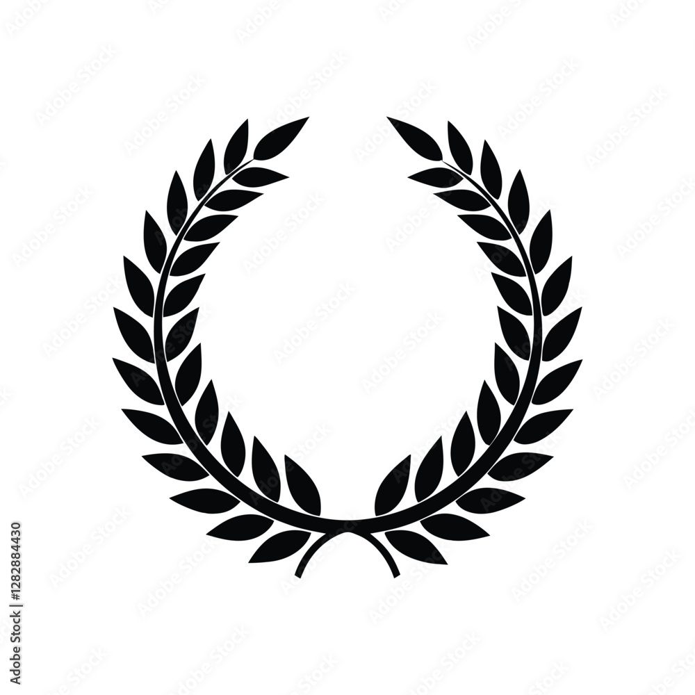 Laurel wreath silhouette vector illustration, victory symbol, achievement emblem, championship award, classic laurel leaf design, elegant decorative element.
Laurel wreath silhouette vector illustration, victory symbol, achievement emblem, championship award, classic laurel leaf design, elegant decorative element.