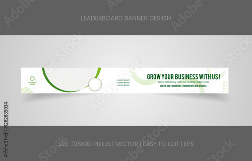 leaderboard 728x90 template banner design with abstract background for promotion website social media 