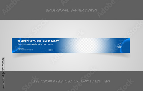 leaderboard 728x90 template banner design with abstract background for promotion website social media 