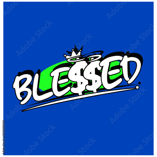 blessed jesus christ bible typography design photo