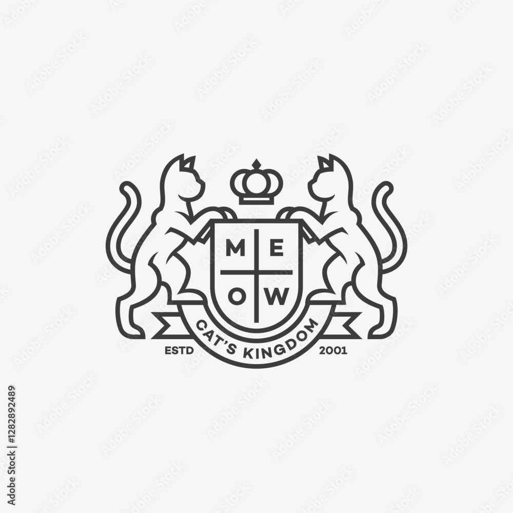 Naklejka premium Cats heraldic logo