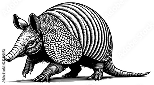 vector illustration of a cartoon armadillo
