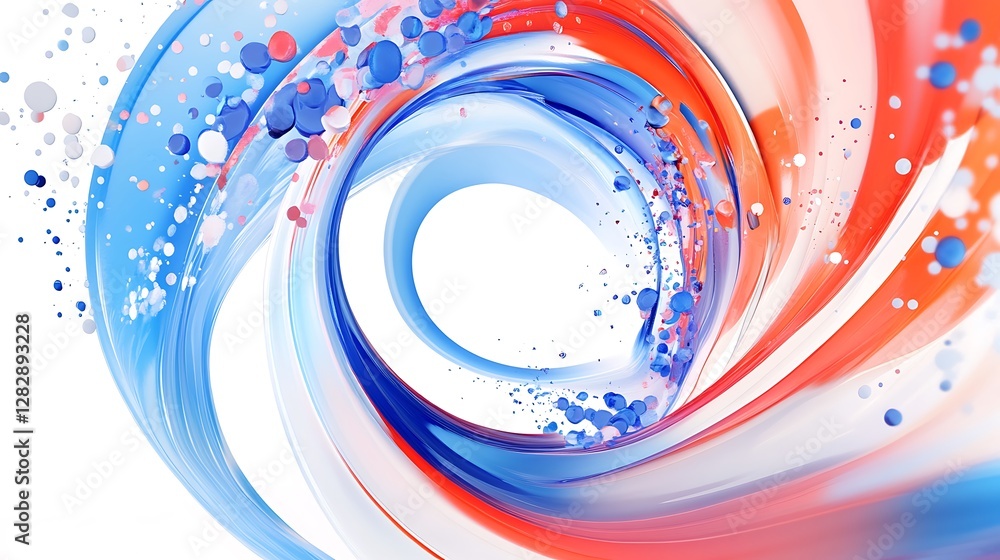 Fototapeta premium Abstract swirling colors on white background, for graphic design