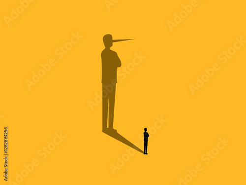 Scam, Businessman and the shadow of a dishonest person