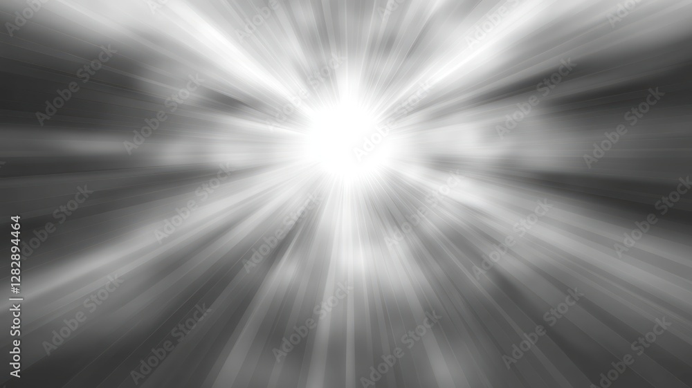 Obraz premium high-contrast digital art featuring radiant white light beams converging
