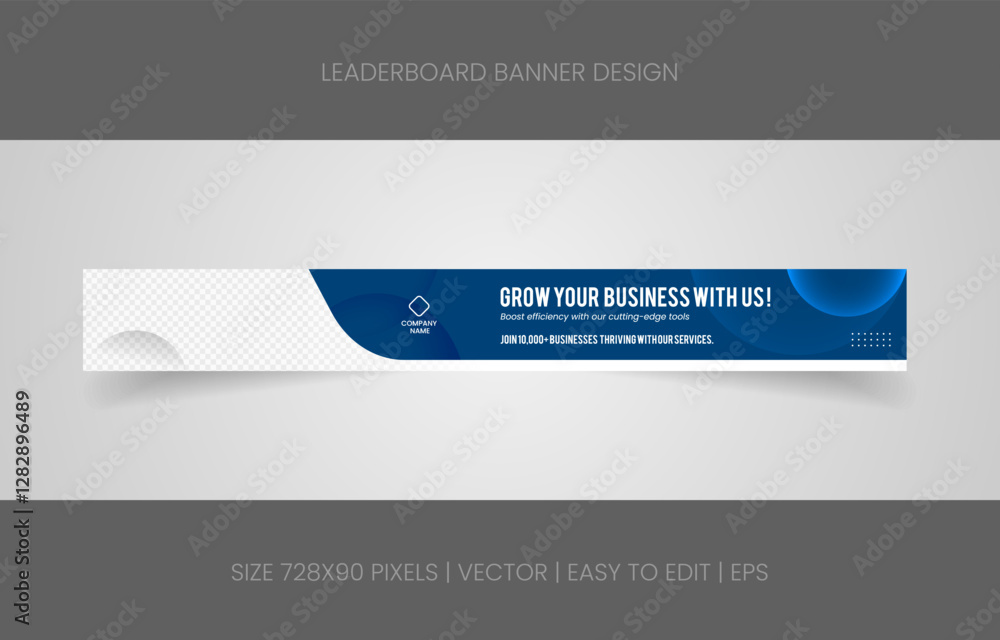Fototapeta premium leaderboard 728x90 template banner design with abstract background for promotion website social media 