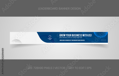 leaderboard 728x90 template banner design with abstract background for promotion website social media 