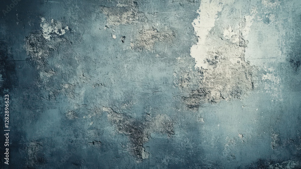 Obraz premium weathered blue concrete wall with rough distressed texture
