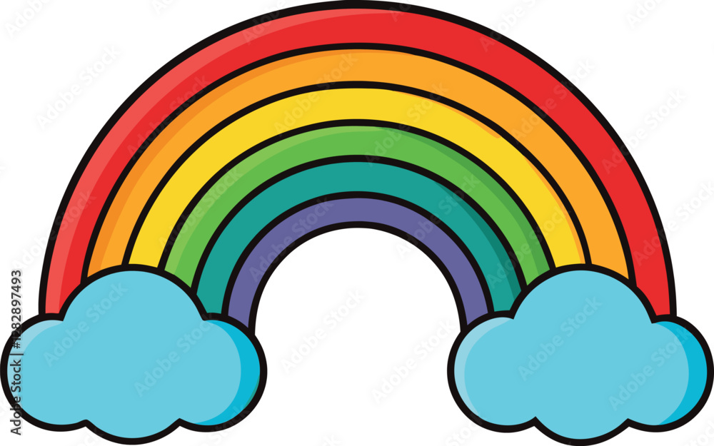 Bright Rainbow Minimalist Vector Illustration with High-Quality Colorful Cartoon Design, Perfect for Weather Icons, Nature Graphics, Kids Art, Dreamy Aesthetic, and Modern Digital Creations Bright Rainbow Minimalist Vector Illustration with High-Quality Colorful Cartoon Design, Perfect for Weather Icons, Nature Graphics, Kids Art, Dreamy Aesthetic, and Modern Digital Creations