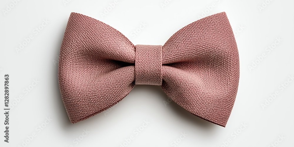 Textured Fabric Bow Tie in Soft Reddish Hue Displayed on a White Background Textured Fabric Bow Tie in Soft Reddish Hue Displayed on a White Background