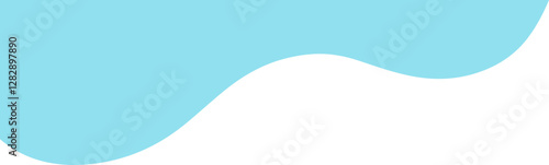 Modern blue abstract wavy quarter shape