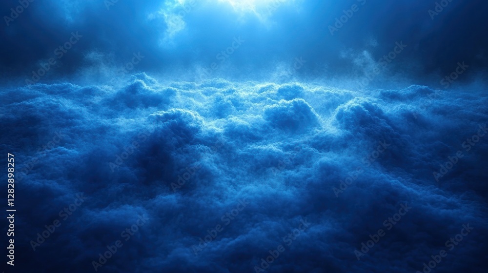 Night Sky Above Cloudscape, Moonlight Night Sky Above Cloudscape, Moonlight