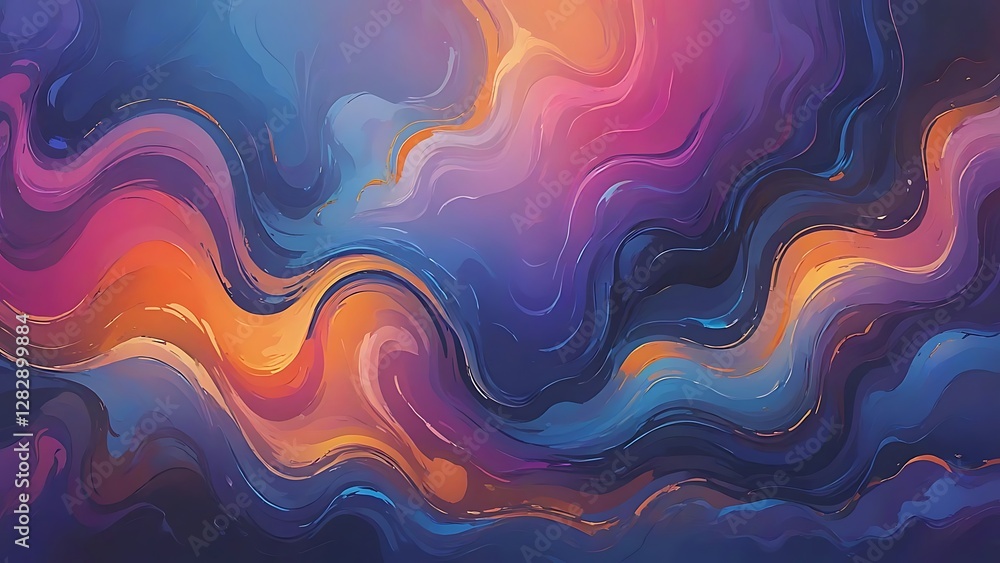 Abstract Swirling Color Waves: Digital Painting Abstract Swirling Color Waves: Digital Painting