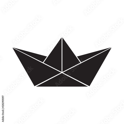 paper boat flat icon vector