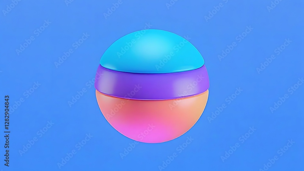 Abstract Layered Sphere: Colorful 3D Render Abstract Layered Sphere: Colorful 3D Render