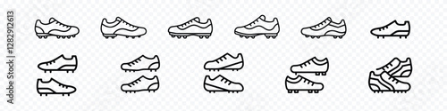 Minimalist Line Art Soccer Cleats Icon | Football Boots Outline Illustration for Sports Design