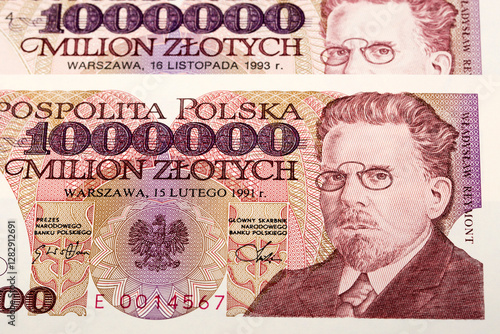 Wallpaper Mural Old Polish money - 1000000 Zloty a background Torontodigital.ca