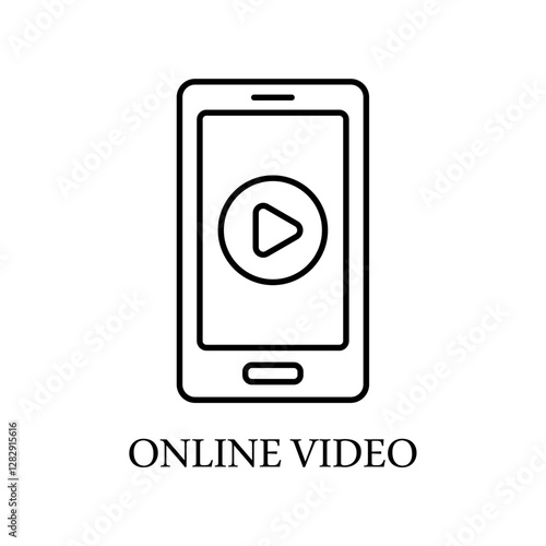 Icon a online video, isolated against a clean background.