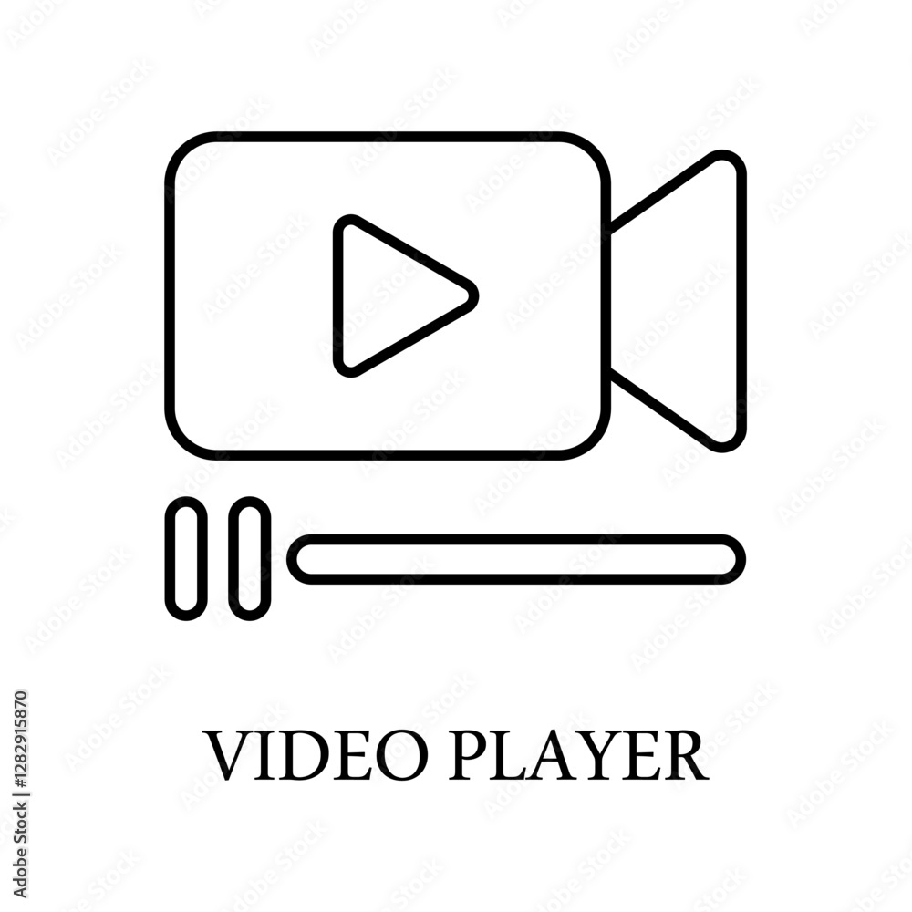 Icon a video player, isolated against a clean background. Icon a video player, isolated against a clean background.