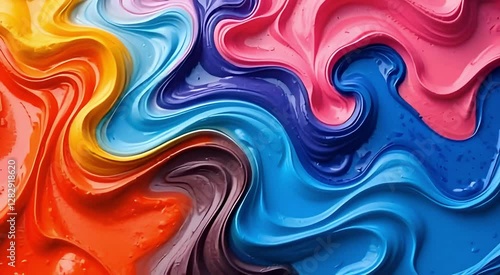 Wallpaper Mural A visually stunning background of vibrant liquid paint swirls flowing and mixing together in an endless, seamless loop.
 Torontodigital.ca