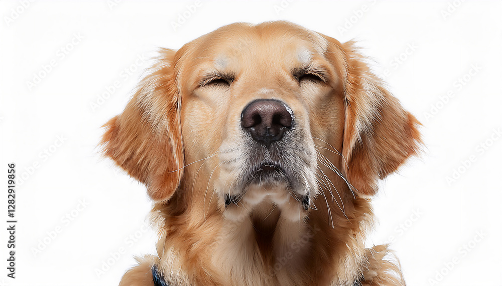 キス待ちする表情のゴールデンレトリバー犬(A Golden Retriever with an expression waiting for a kiss) キス待ちする表情のゴールデンレトリバー犬(A Golden Retriever with an expression waiting for a kiss)