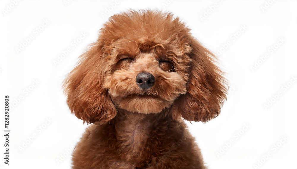 キス待ちする表情のトイプードル犬(A toy poodle with an expression waiting for a kiss) キス待ちする表情のトイプードル犬(A toy poodle with an expression waiting for a kiss)