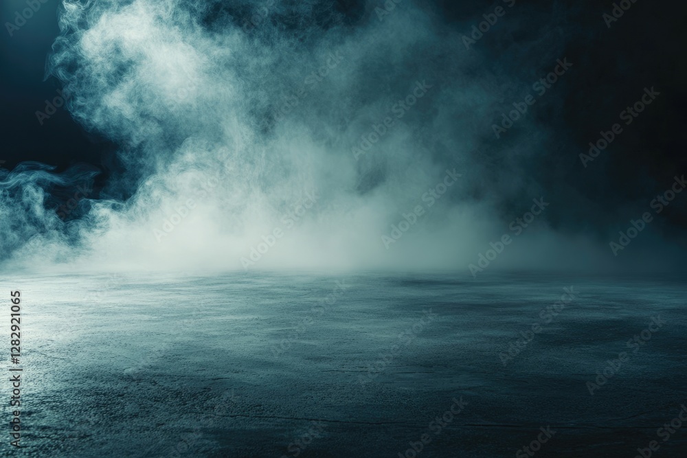 Smoky dark studio floor, background, backdrop, design Smoky dark studio floor, background, backdrop, design