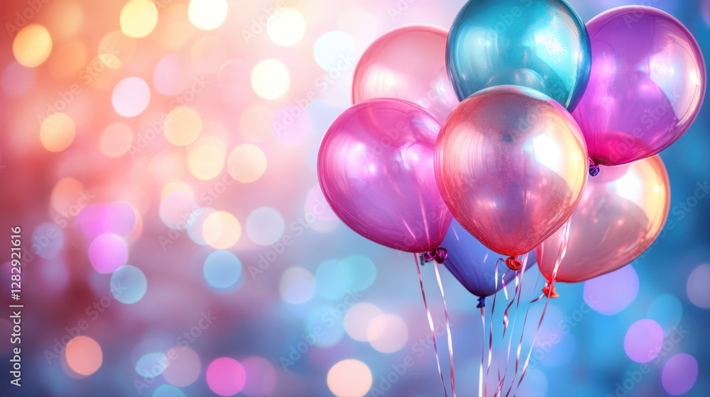 Collection of colorful balloons floating in the air adding fun and excitement to any festive occasion or event