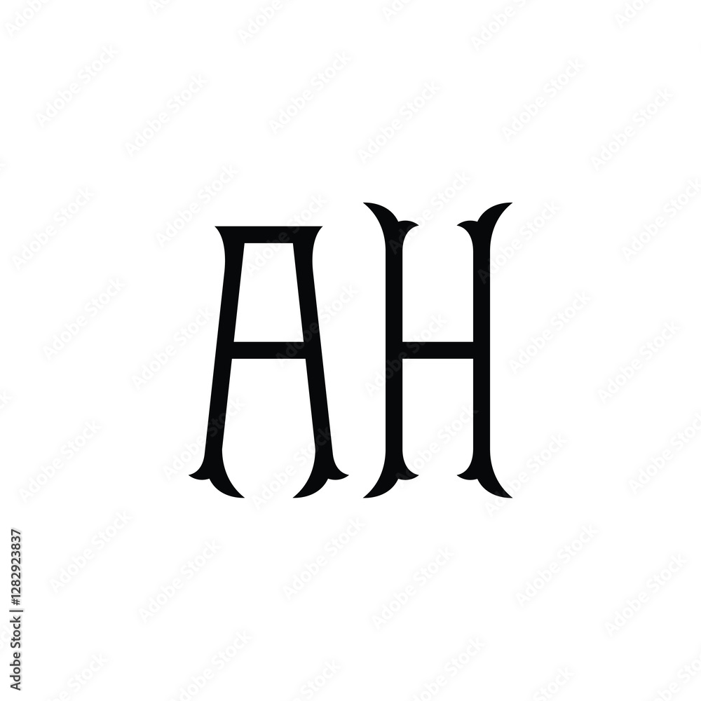 AH monogram logo design letter text name symbol monochrome logotype alphabet character simple logo AH monogram logo design letter text name symbol monochrome logotype alphabet character simple logo