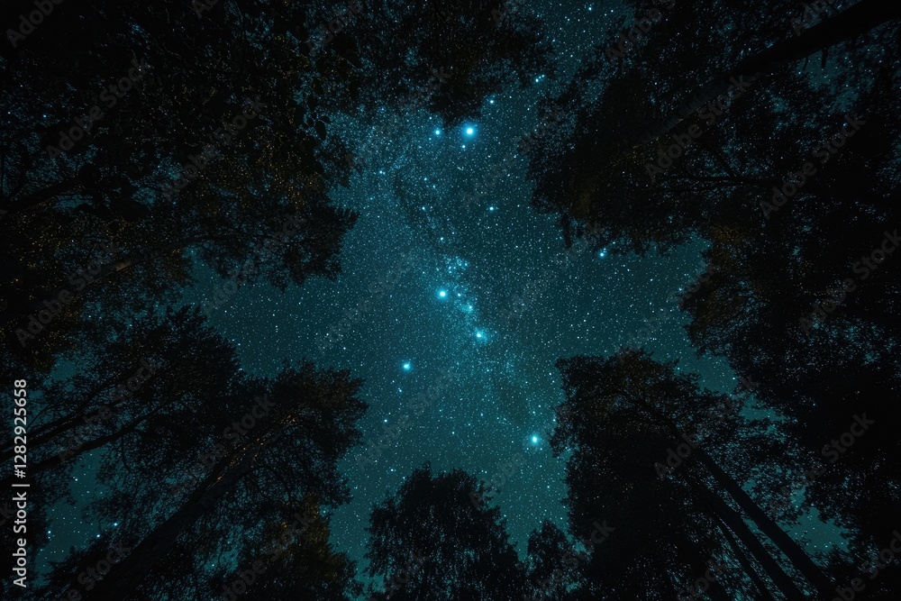Starry Night Sky Through Forest Canopy Starry Night Sky Through Forest Canopy