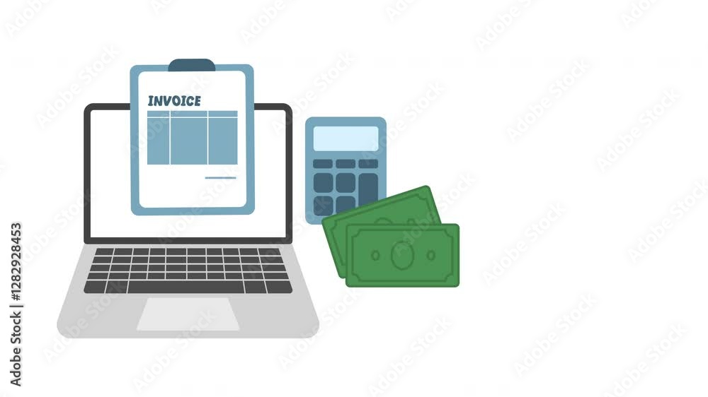 Online digital invoices video animation Online digital invoices video animation