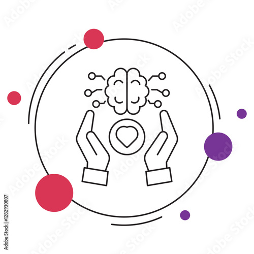 emotional intelligence icon, Mastering Emotional Intelligence for Personal and Professional Growth, The Power of Emotional Intelligence: Enhancing Relationships and Leadership, vector