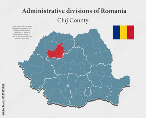 Vector map Romania - Cluj County