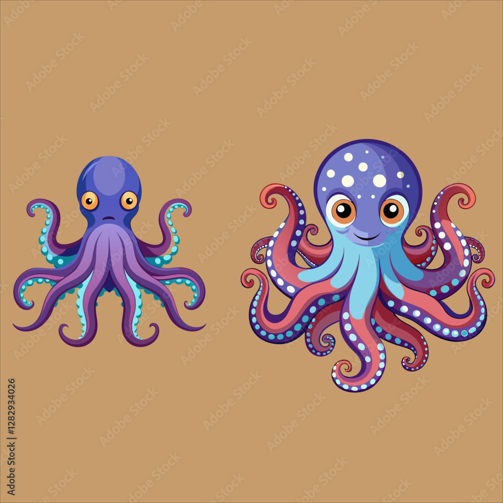 Obraz premium Premium Octopus Vector Design – Perfect for Logos, Prints and More