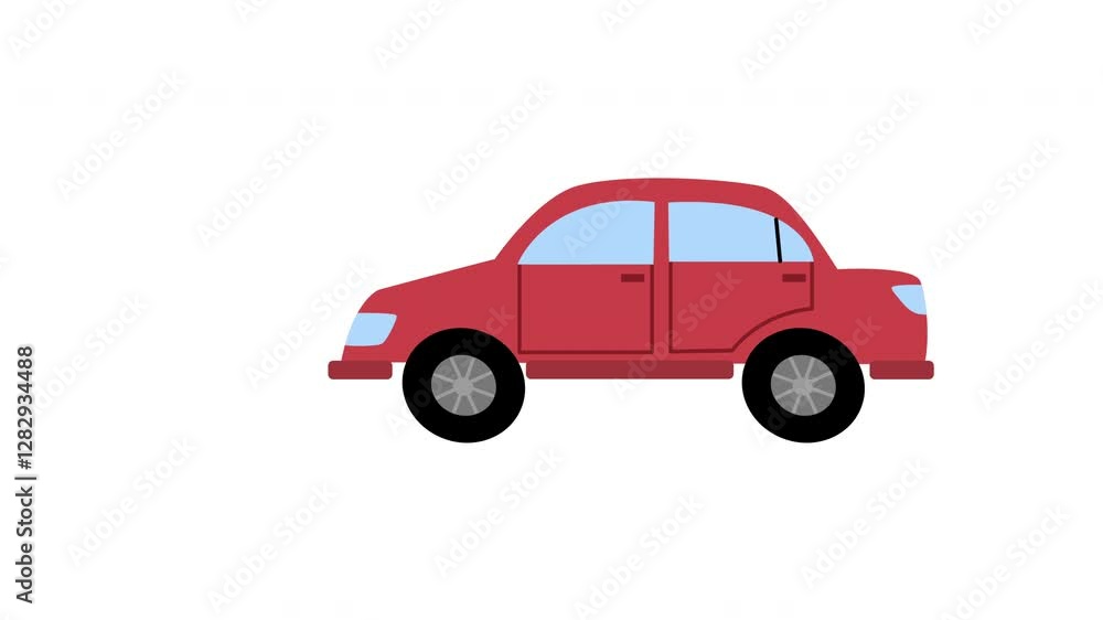 Red Car Animation 4K Alpha channel Red Car Animation 4K Alpha channel