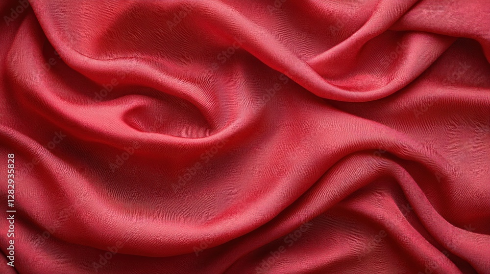 Obraz premium Red silk fabric draped, studio shot, textile background, design