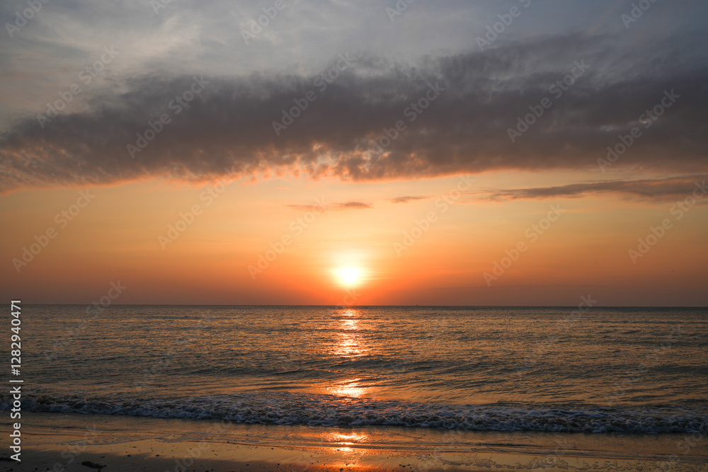 Sunset view at the sea at Kaeng Krachan National Park, Prachuap Khiri Khan Province, Thailand. Sunset view at the sea at Kaeng Krachan National Park, Prachuap Khiri Khan Province, Thailand.