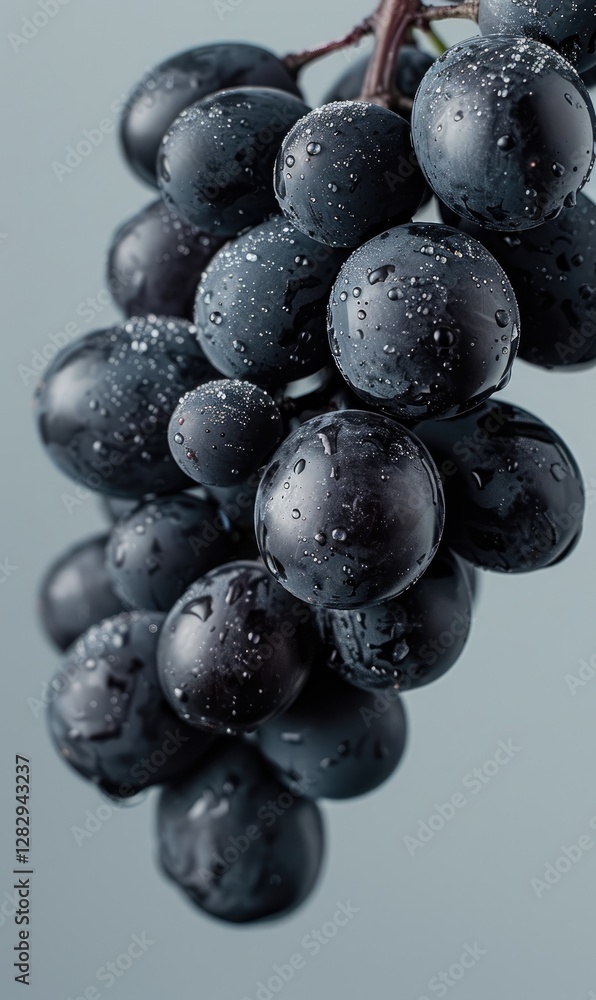 wallpaper of fresh grape from plant of various type on a plain color background Generate AI wallpaper of fresh grape from plant of various type on a plain color background Generate AI
