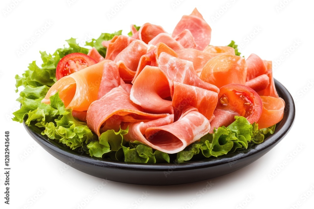 Delicious Prosciutto Slices with Lettuce and Tomatoes Delicious Prosciutto Slices with Lettuce and Tomatoes