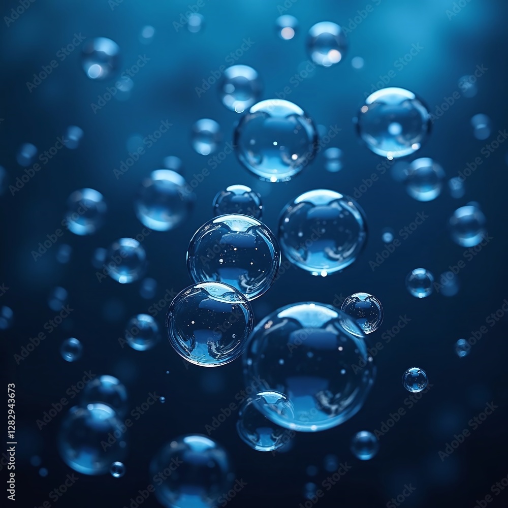 Underwater background with water bubbles and undersea light rays shine Underwater background with water bubbles and undersea light rays shine