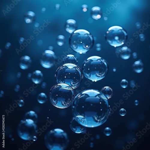 Wallpaper Mural Underwater background with water bubbles and undersea light rays shine Torontodigital.ca