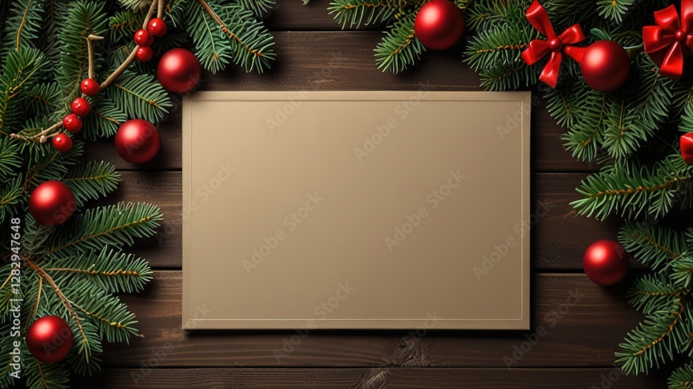 Obraz premium Christmas blank plain template mockup