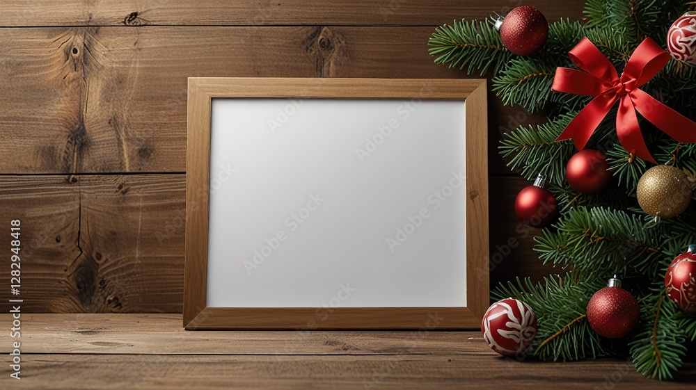 Fototapeta premium Christmas blank plain template mockup