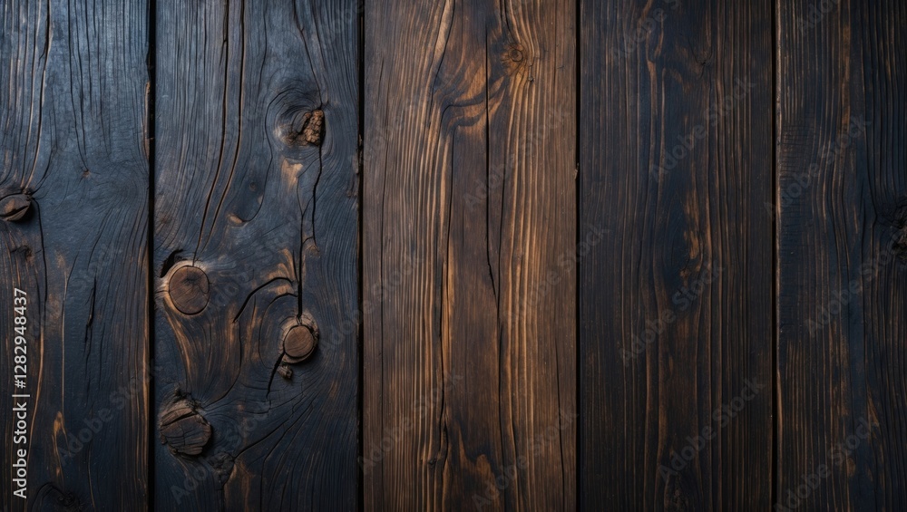 Dark wooden planks background with varied patterns and textures for use in design and creative projects Dark wooden planks background with varied patterns and textures for use in design and creative projects
