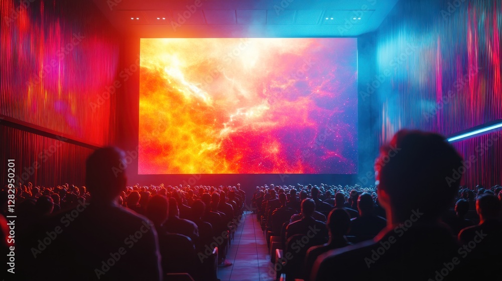 A product launch event in a high-tech exhibition hall with modern decor, large digital displays, and a captivated audience. A product launch event in a high-tech exhibition hall with modern decor, large digital displays, and a captivated audience.