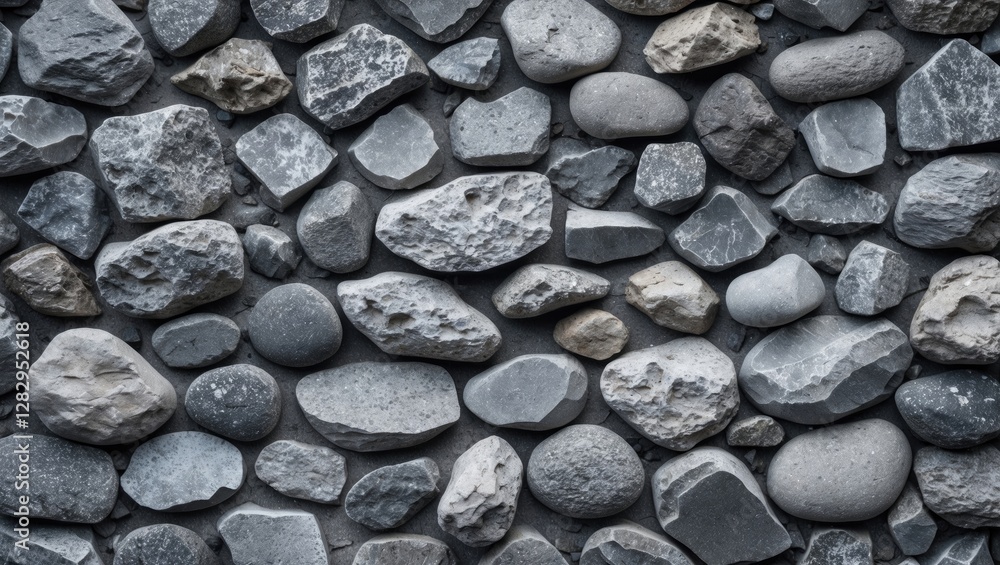 Gray stone wall texture with various sizes and shapes of stones in natural arrangement for background use. Gray stone wall texture with various sizes and shapes of stones in natural arrangement for background use.