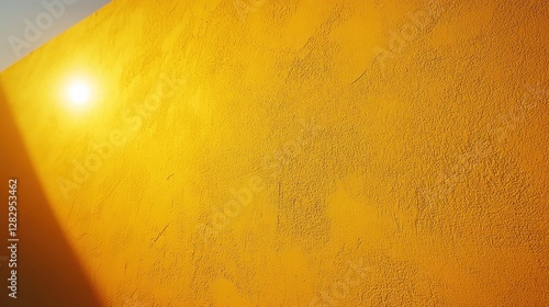 Wallpaper Mural Sunlit yellow wall, outdoor texture, shadow Torontodigital.ca