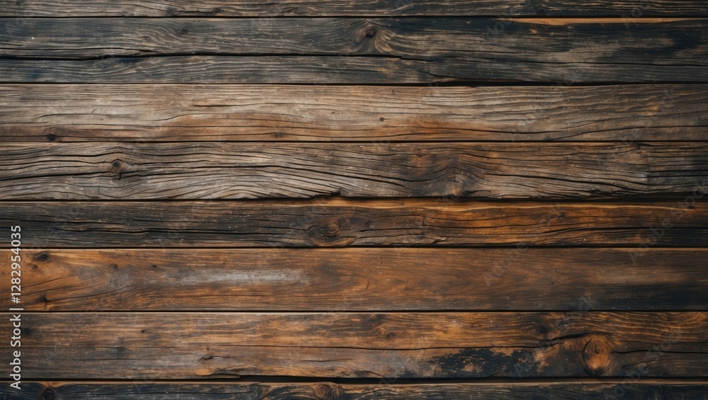 Textured wooden surface with dark and light brown planks displaying natural grain and imperfections for background use Textured wooden surface with dark and light brown planks displaying natural grain and imperfections for background use