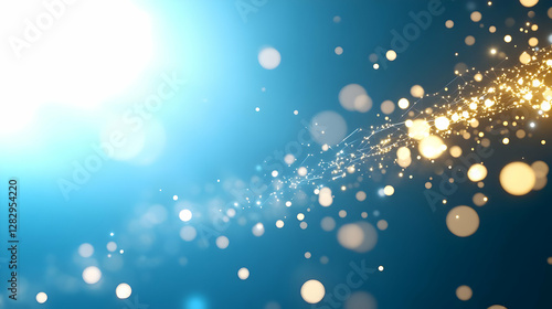 Wallpaper Mural Sparkling golden dust trail across a bright blue background, perfect for celebratory or technological designs Torontodigital.ca